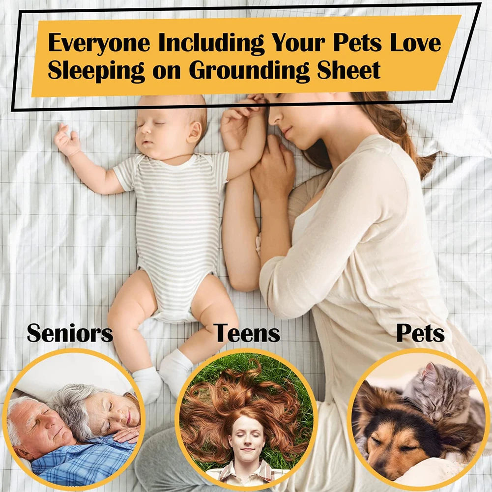 Grounding Sheet Mat Earthing Fitted Bedsheet Silver Fiber Conductive Organic Grounding Mat Radiation Anti-Static 60*265CM