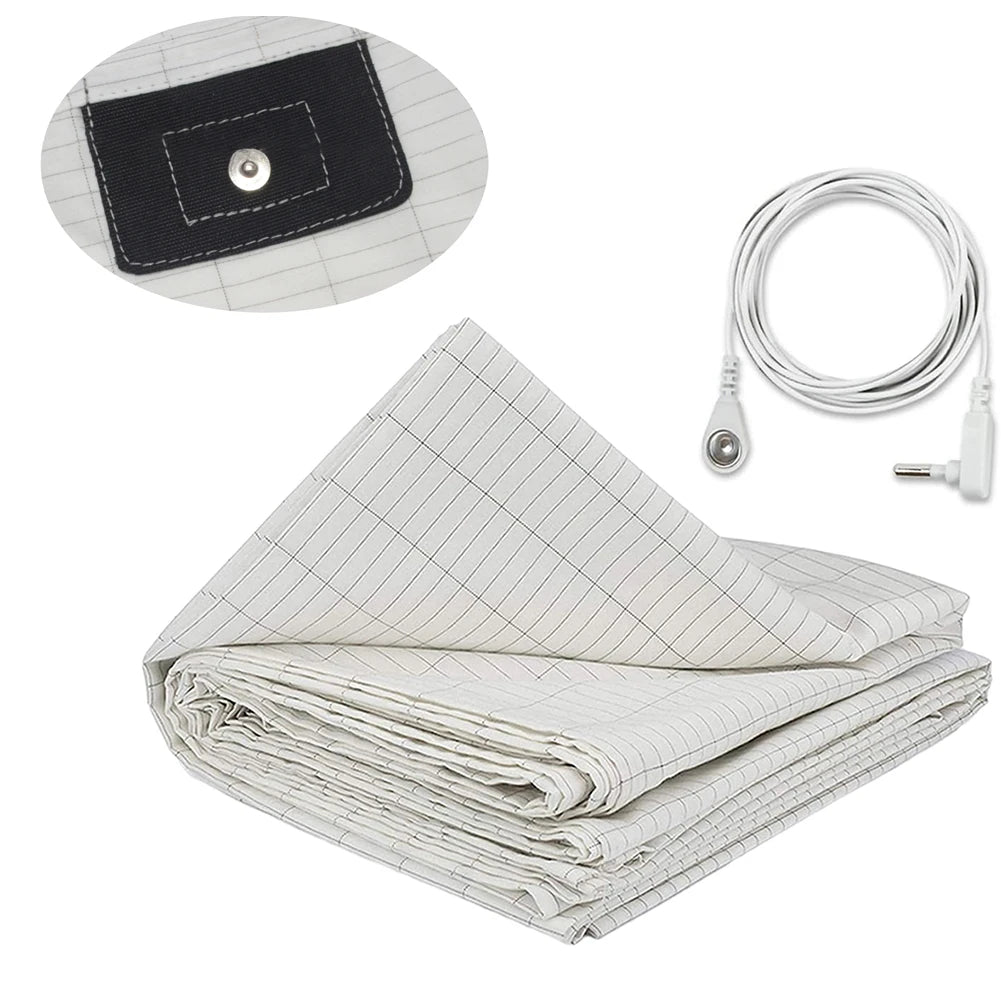 Grounding Sheet Mat Earthing Fitted Bedsheet Silver Fiber Conductive Organic Grounding Mat Radiation Anti-Static 60*265CM