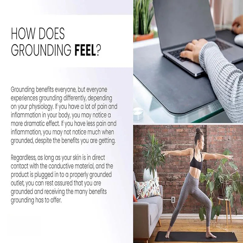 Zen Rhyme Mouse Anti-Static Grounding Wire Yoga Mat Gym Meditation Fitness Workout Gymnastics 40x60CM Rubber Sole