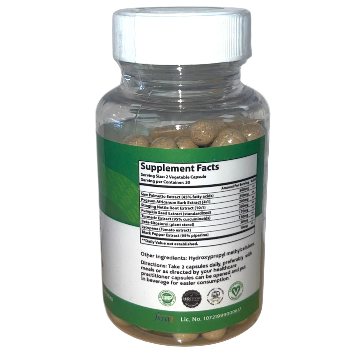 Supplement bottle with visible label on a white background
