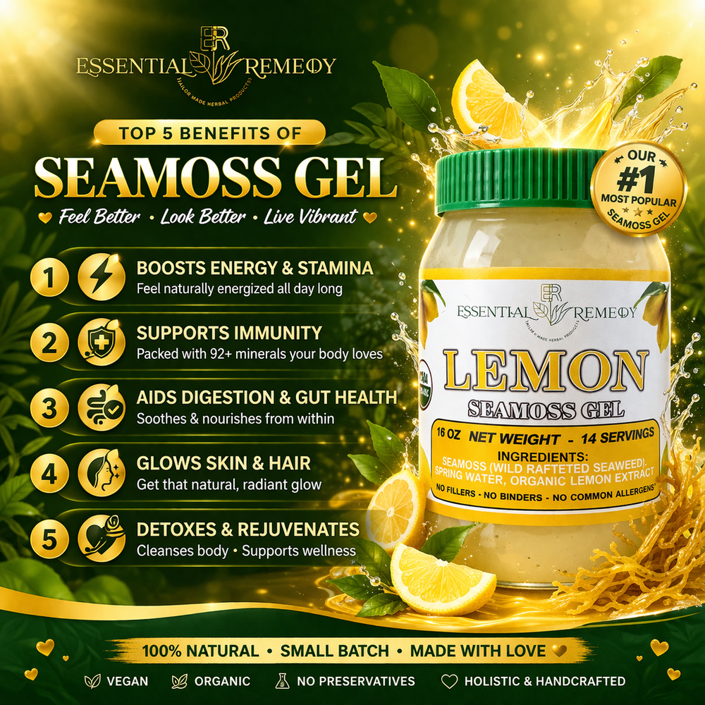 Lemon Seamoss Gel 16 oz. Wild Crafted Seaweed — Tailor Made Herbal