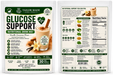 Front and back packaging of a Tailor Made Herbal Products Glucose Support Nutritional Drink Mix in Vanilla Cinnamon Flavor, showing the front label with product benefits and the back label with ingredients and nutrition facts.