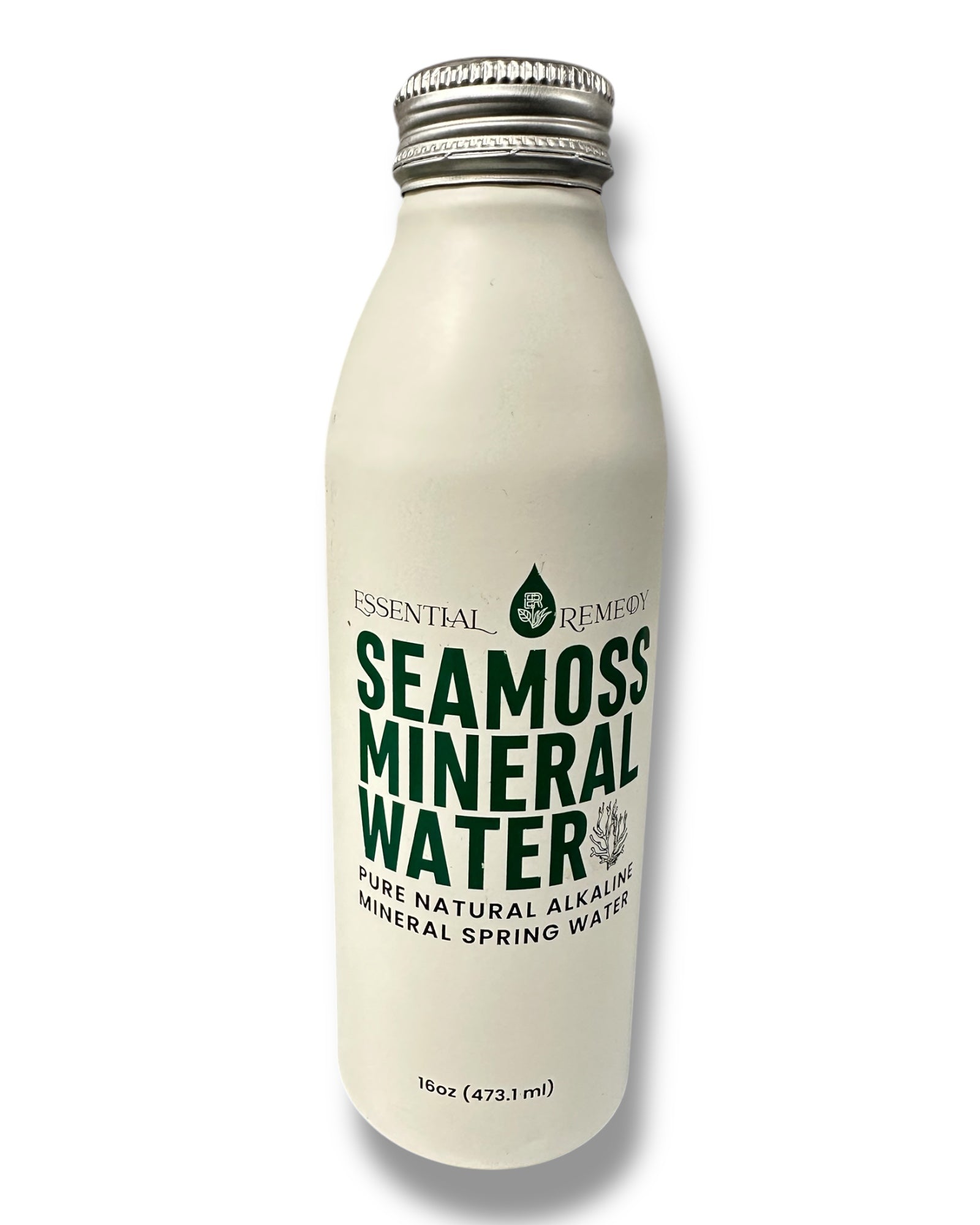 Seamoss mineral water bottle with white background 