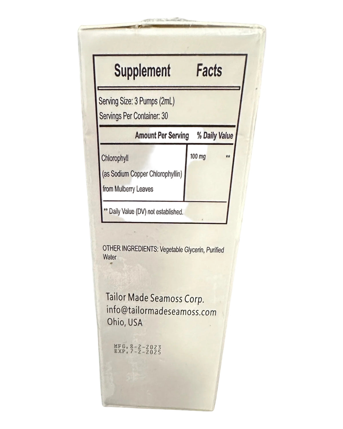 Liquid Chlorophyll 6000mg. - Tailor Made Herbal Products